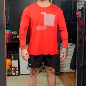 Golden Aesthetics GLDN Graphic Long Sleeve Shirt - Red - Size 2XL